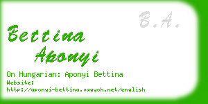 bettina aponyi business card